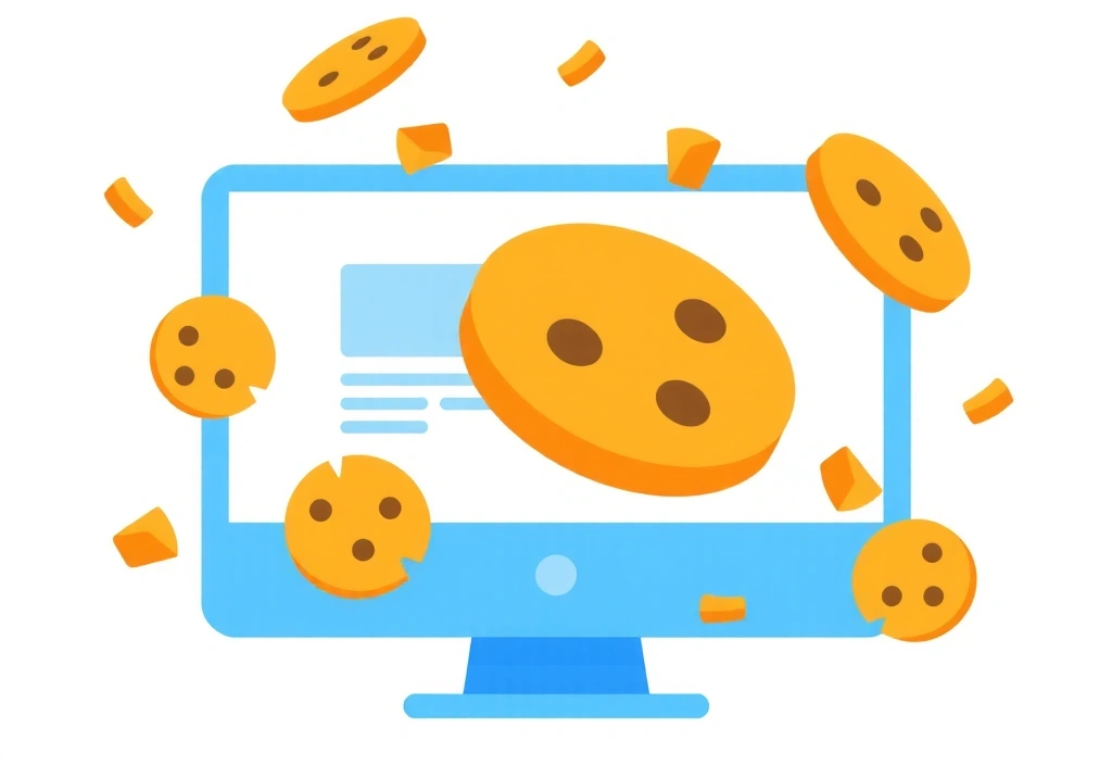 Illustration von Cookies als digitale Krümel